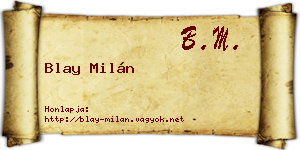 Blay Milán névjegykártya